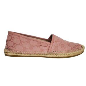 Gucci GG Supreme Monogram Canvas Slip On Espadrille Flats